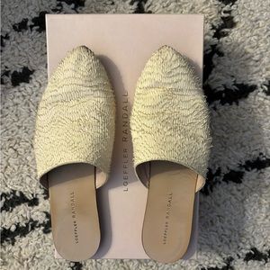 Loeffler Randall “Winnie Babouche” slides Ivory, size 8B